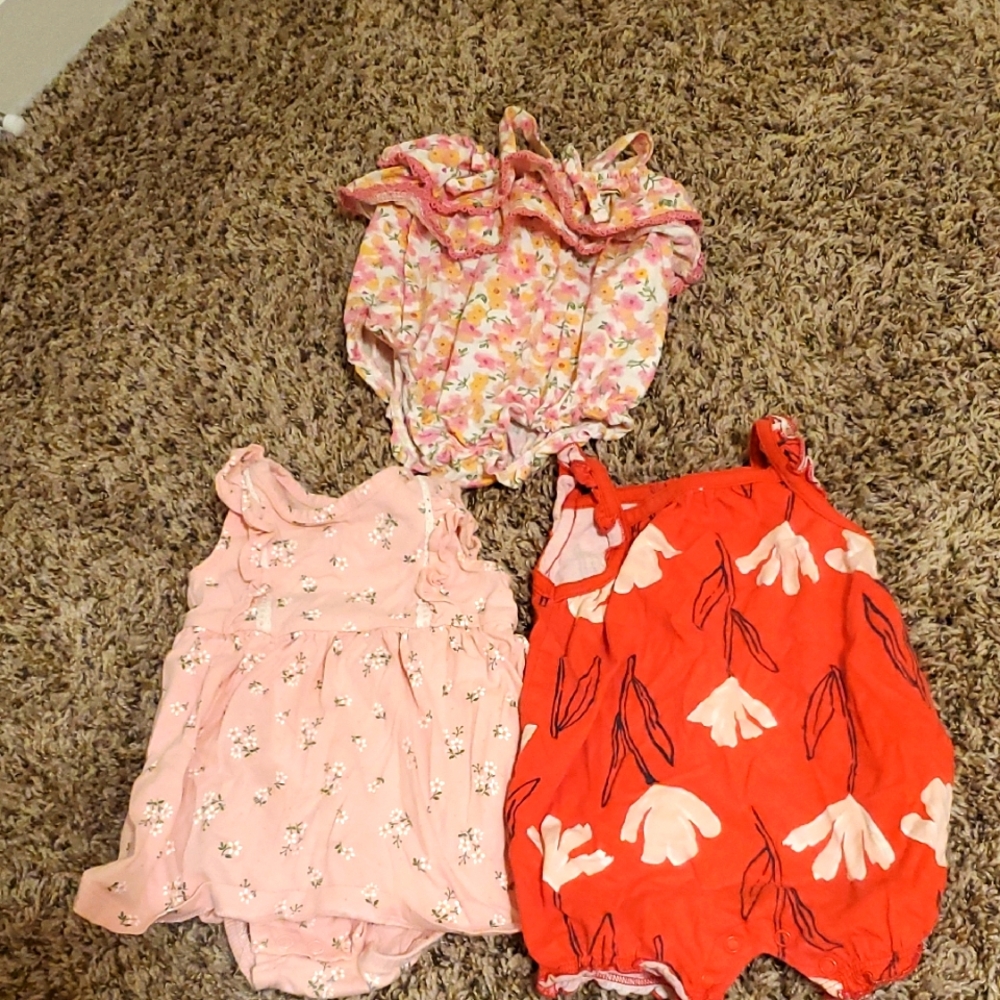 Baby Girl 6M Summer Onesies – Floral, Carters & Jessica Simpson,